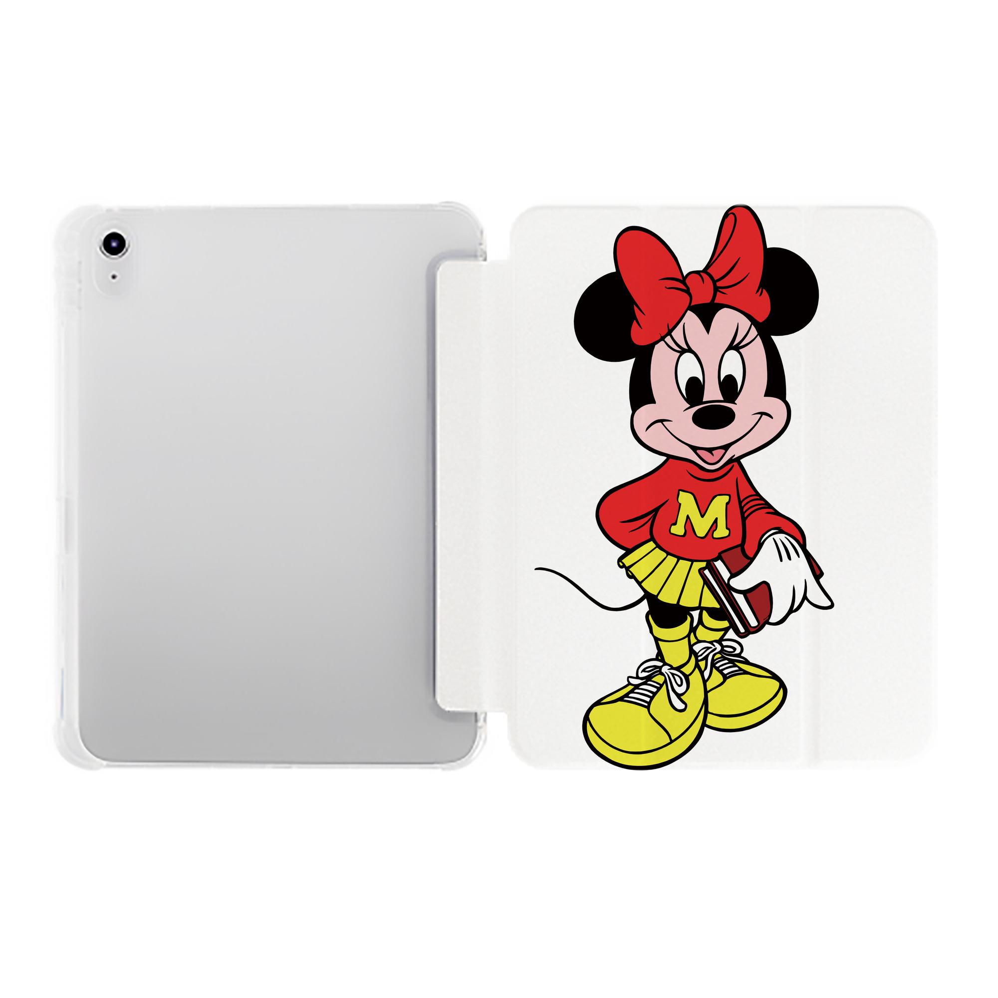（画像用） ミッキーマウス Mickey Mouse IPad ケース ペン収納付き 三つ折りスタンド PUレザー×シリコン 対応機種9.5/10.5/10.9インチ